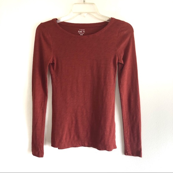 J. Crew Tops - J Crew Rust painter tee boat neck long sleeve tee J. Crew Tops - J Crew Rust painter tee boat neck long sleeve tee